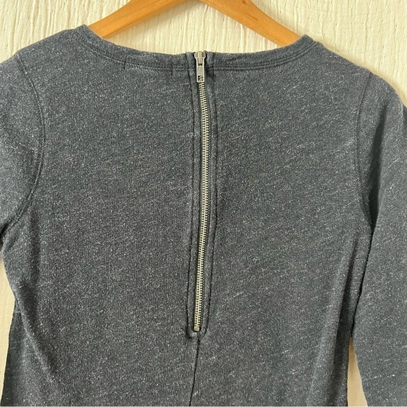 J. Crew Gray Crew Sweatshirt metallic back zip long sleeves side slits size XS - Picture 4 of 4